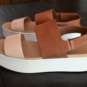 Vince Westport Platform Sandal Putty Cognac Size 9